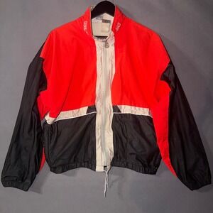 Asics Gore-Tex Windbreaker Jacket Mens XL Red Black Vintage Colorblock